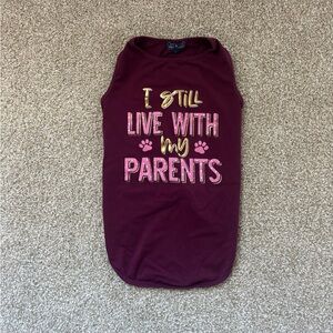 Simply Southern pet shirt Burgundy with Pink and Gold Print